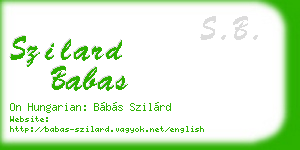 szilard babas business card